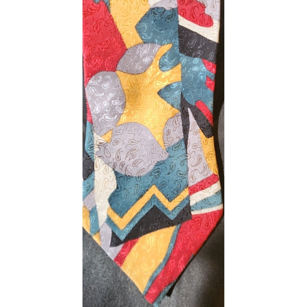 Italianissimo 100% Silk Richly Colored Italian Geometric Patterned Tie  Rn 43170